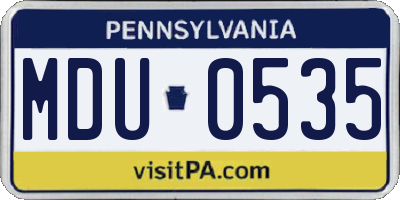 PA license plate MDU0535