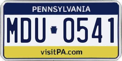 PA license plate MDU0541