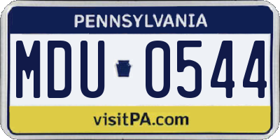 PA license plate MDU0544