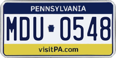 PA license plate MDU0548