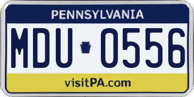 PA license plate MDU0556