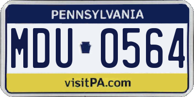 PA license plate MDU0564