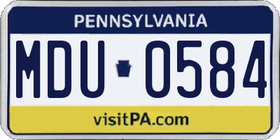 PA license plate MDU0584