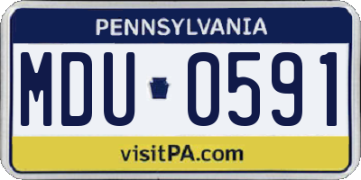 PA license plate MDU0591