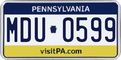 PA license plate MDU0599