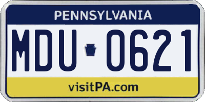 PA license plate MDU0621