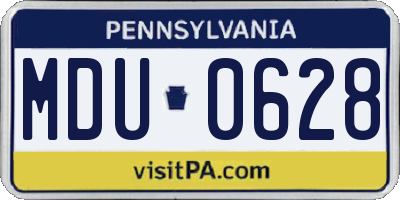 PA license plate MDU0628