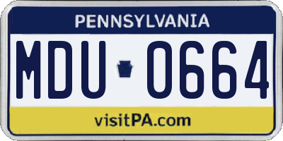 PA license plate MDU0664