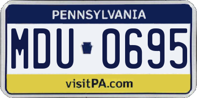 PA license plate MDU0695