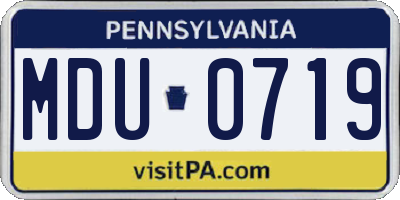 PA license plate MDU0719