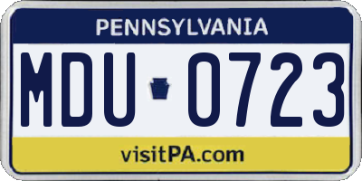 PA license plate MDU0723