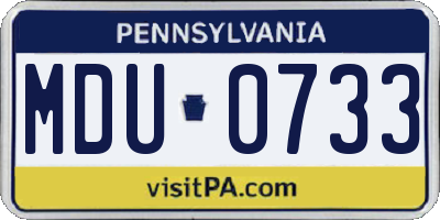 PA license plate MDU0733