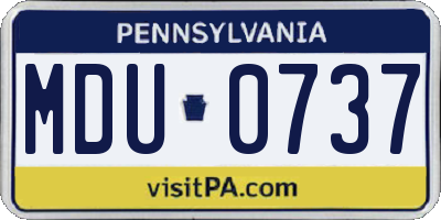 PA license plate MDU0737