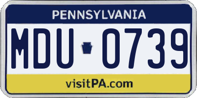 PA license plate MDU0739