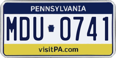 PA license plate MDU0741