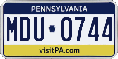 PA license plate MDU0744