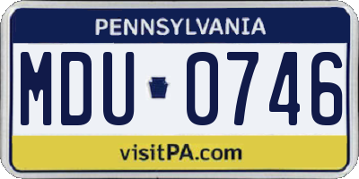 PA license plate MDU0746