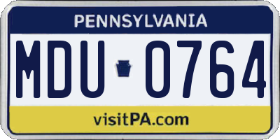 PA license plate MDU0764