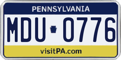 PA license plate MDU0776