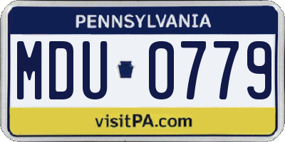 PA license plate MDU0779