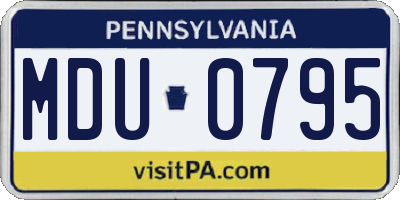 PA license plate MDU0795