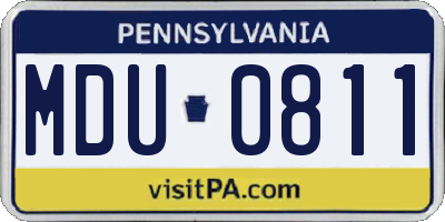 PA license plate MDU0811