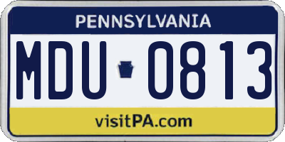 PA license plate MDU0813