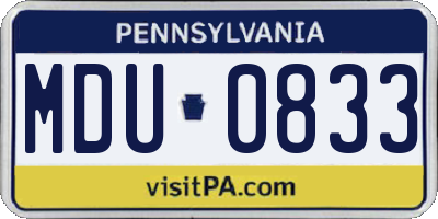 PA license plate MDU0833