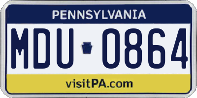 PA license plate MDU0864