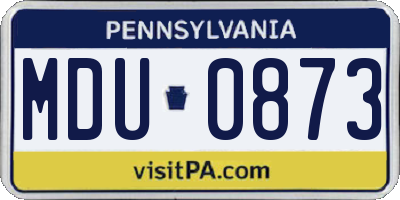 PA license plate MDU0873