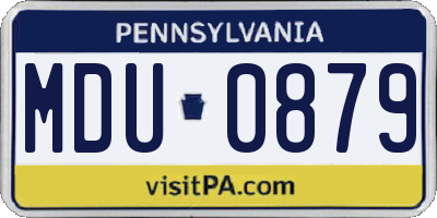 PA license plate MDU0879