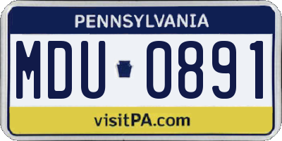 PA license plate MDU0891