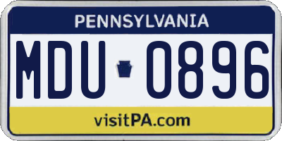 PA license plate MDU0896
