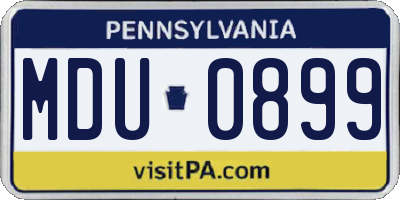 PA license plate MDU0899