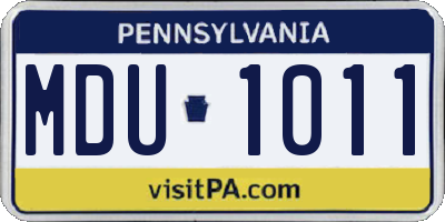 PA license plate MDU1011