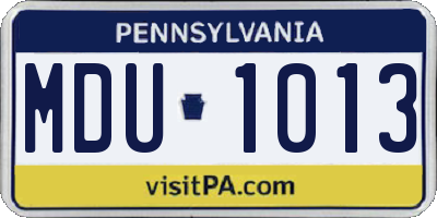 PA license plate MDU1013