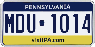 PA license plate MDU1014