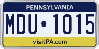 PA license plate MDU1015