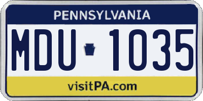 PA license plate MDU1035