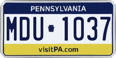 PA license plate MDU1037