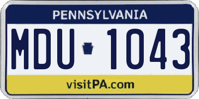 PA license plate MDU1043