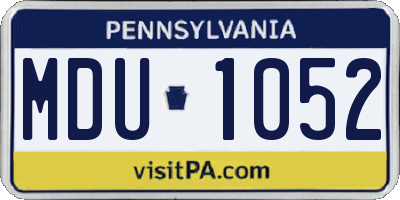PA license plate MDU1052