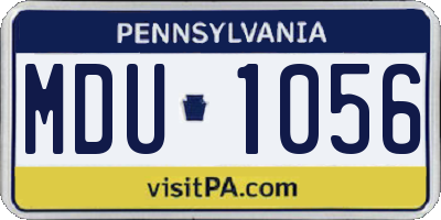 PA license plate MDU1056
