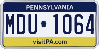PA license plate MDU1064