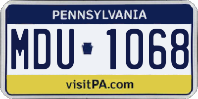 PA license plate MDU1068