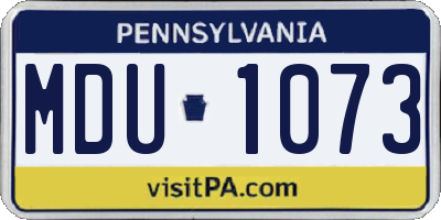 PA license plate MDU1073