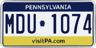 PA license plate MDU1074