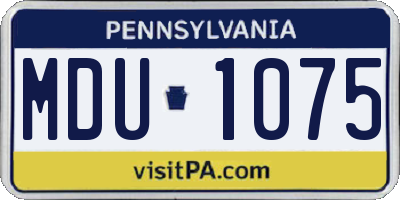 PA license plate MDU1075