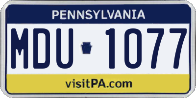 PA license plate MDU1077