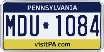 PA license plate MDU1084